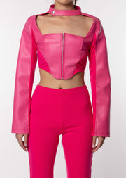 Pink Cropped Jacket