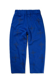 Blue Cross Print Sweatpants