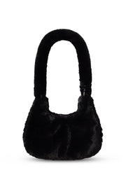 Black Faux Fur Shoulder Bag