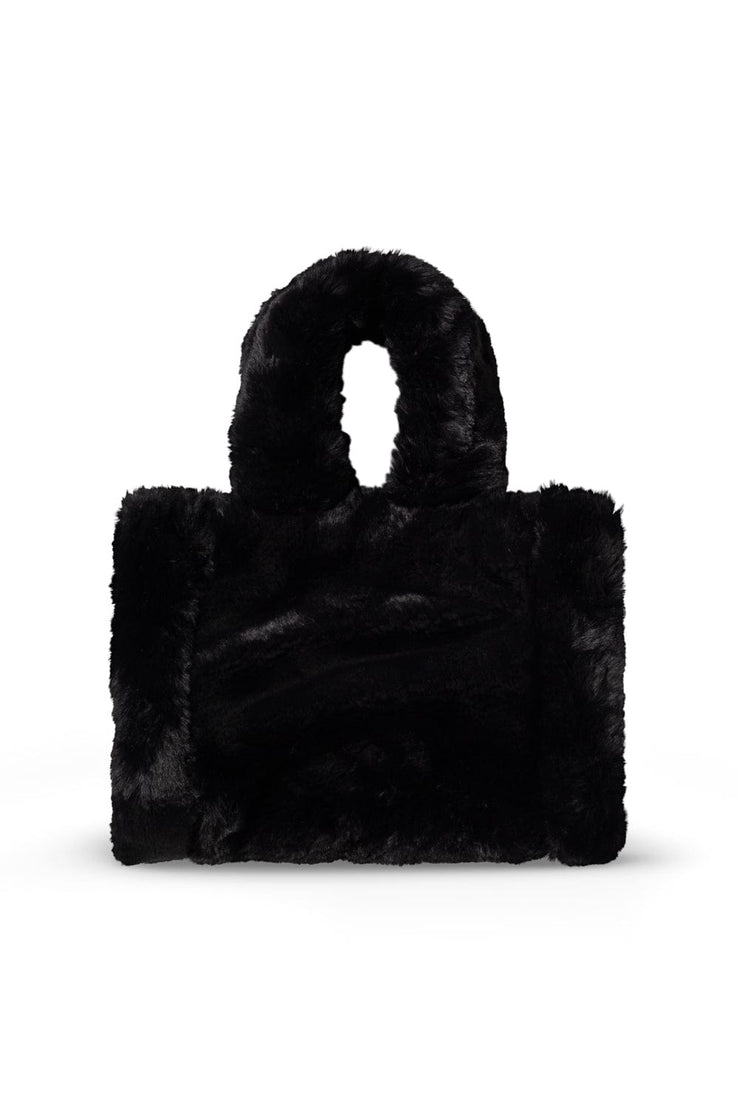 Black Faux Fur Box Bag