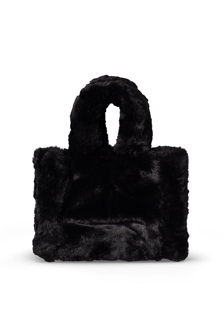 Black Faux Fur Box Bag