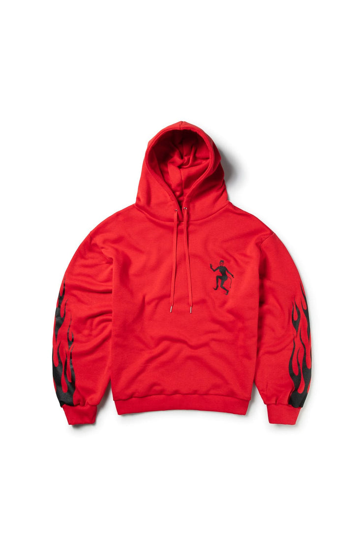 Big Boy Hoodie In Red With Flames