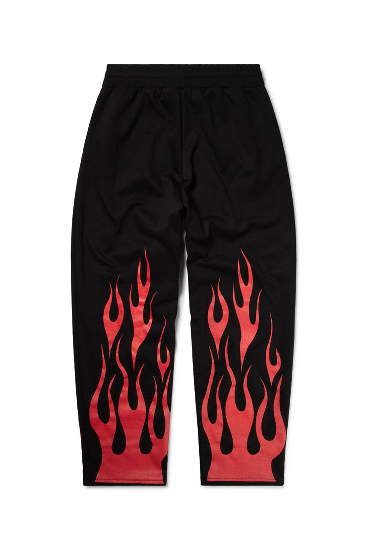 Black Big Boy Sweatpants with Flames