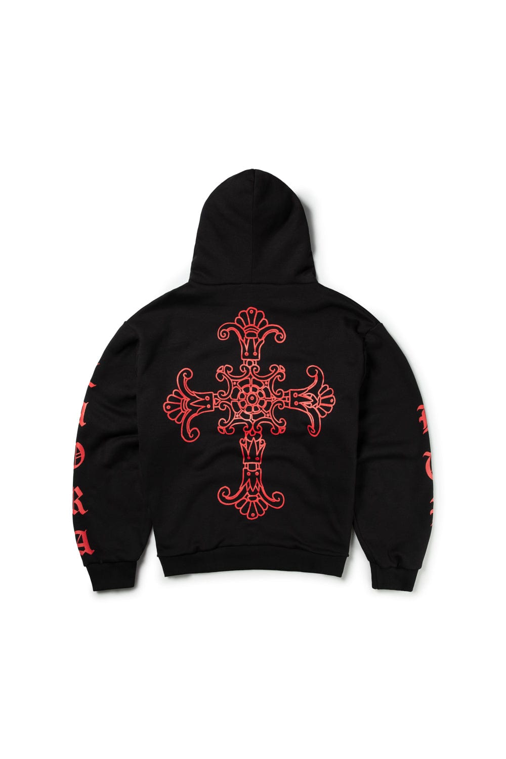 Black Cross Print Hoodie Lula Laora