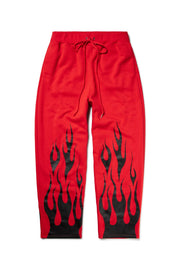Red Big Boy Sweatpants with Flames